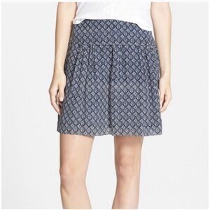 Madewell Nico 100% Silk skirt size 0 Geometric Diamond Mosaic Print